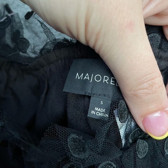 MAJORELLE Baby Bye Bye Top Black Polka Dot Sheer Party Cocktail - Picture 4 of 11